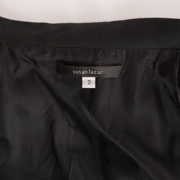 Susan Lazar Black Longline Blazer Coat US 2 - Picture 6 of 7
